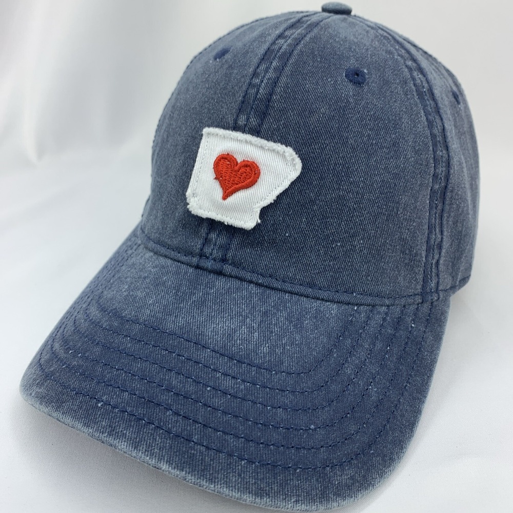 Home Free Arkansas Heart Hat Blue Adjustable Strapback OSFM Baseball Cap